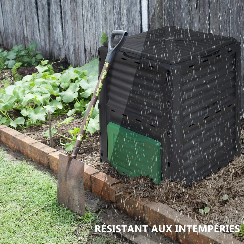 Lot de 2 Composteur de jardin 300L Qualité Supérieure pour Jardin Déchets