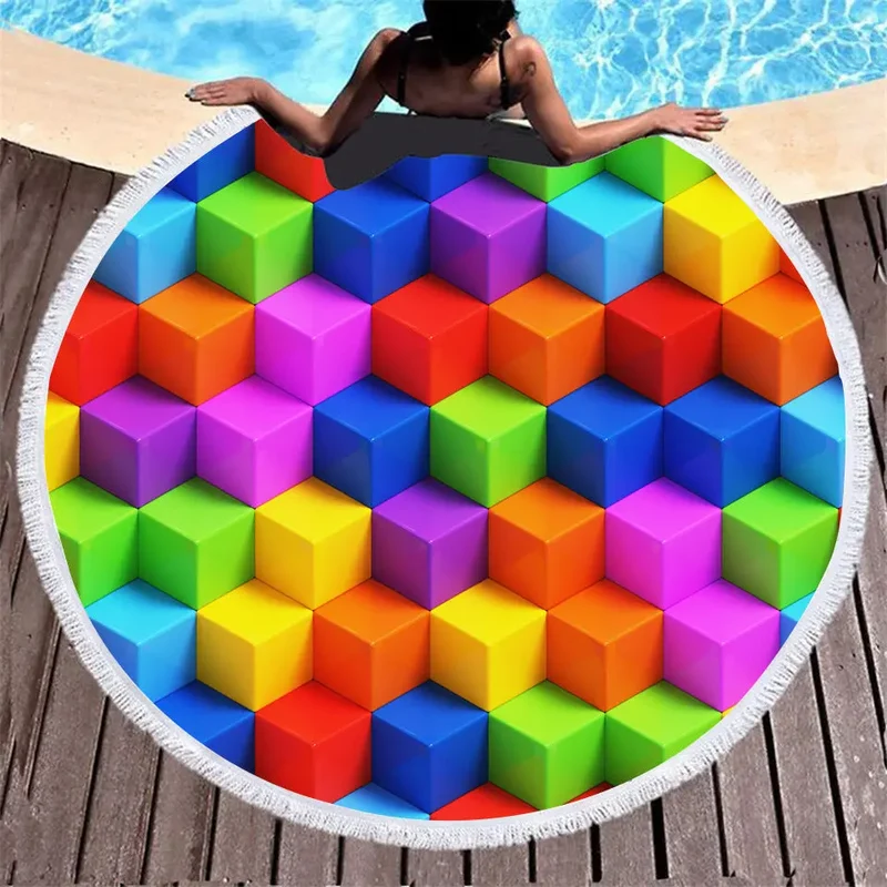 Serviette de Plage Microfibre Ronde ELYOS