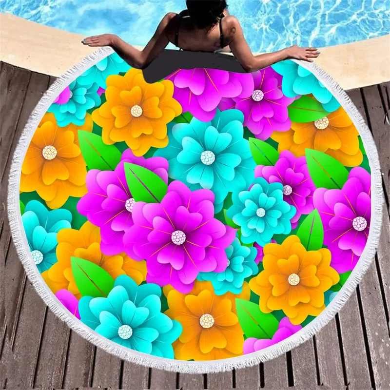 Serviette de Plage Microfibre Ronde ELYOS