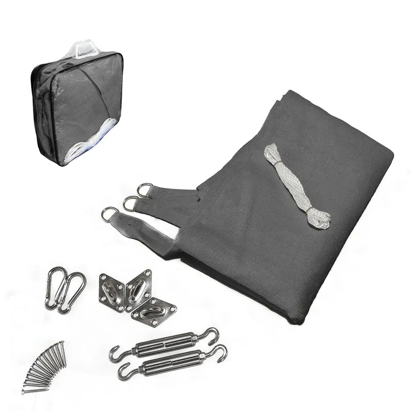 Voile d ombrage Triangle HDPE avec 19 pcs kit de montage