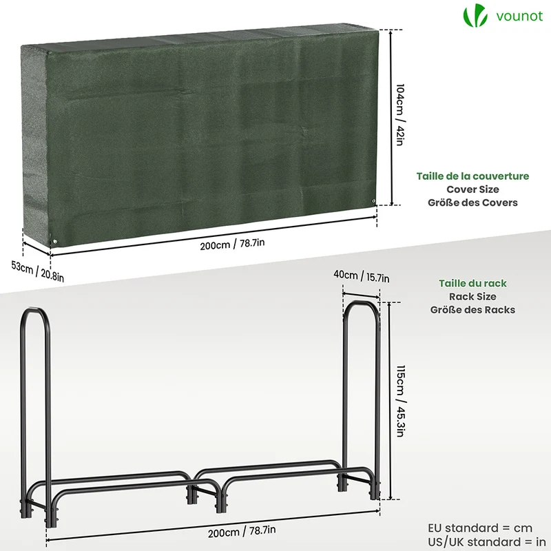 Serre buche 2m avec housse de protection