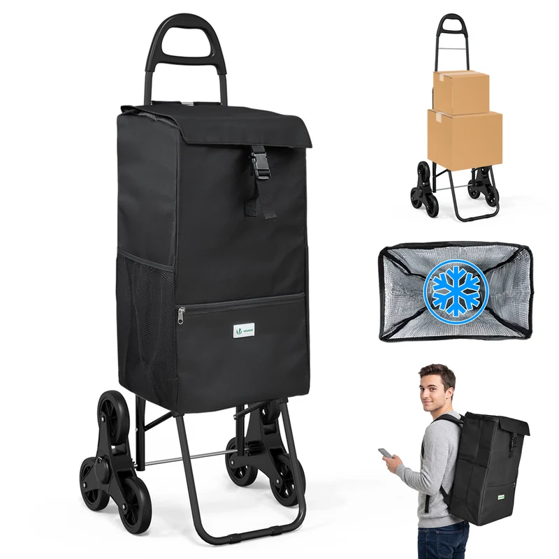 Chariot de course avec sac isotherme