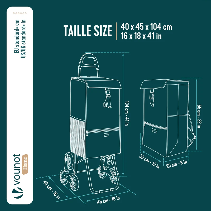 Chariot de course avec sac isotherme