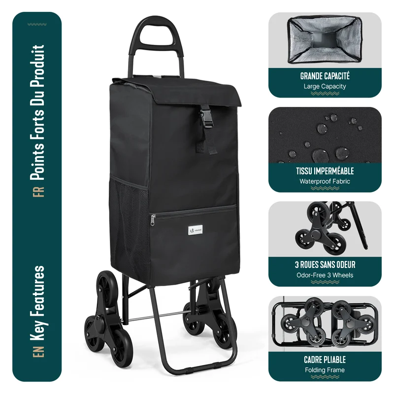 Chariot de course avec sac isotherme