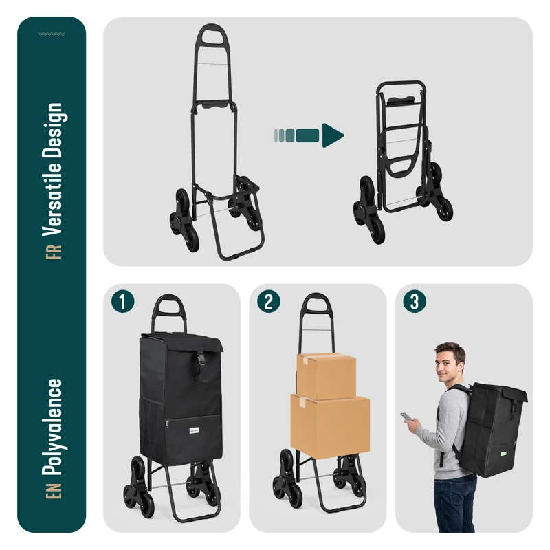 Chariot de course avec sac isotherme