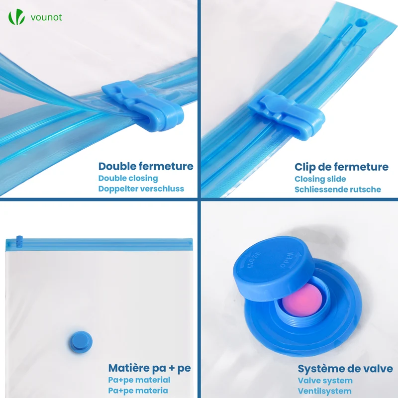 Sac de rangement sous vide aspirateur avec pompe Lot de 13 pcs