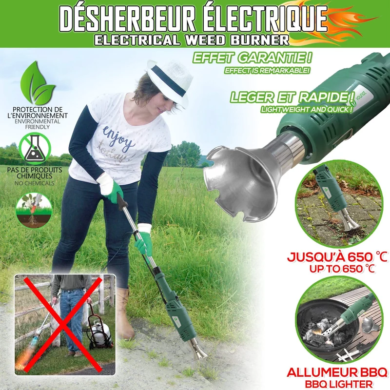 Desherbeur electrique 2000 W avec 5 metres de cable