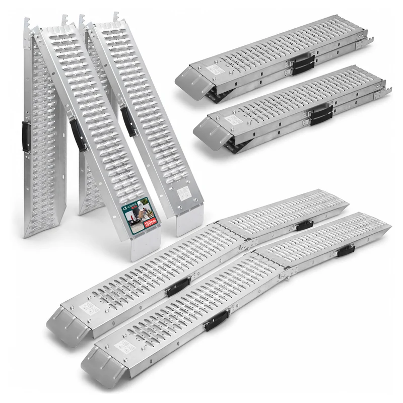 Rampe de chargement pliable Lot de 2 pcs en acier galvanise 160cm