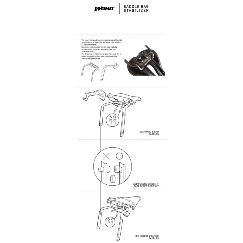 Stabilisateur de sacoche de selle bikepacking Woho