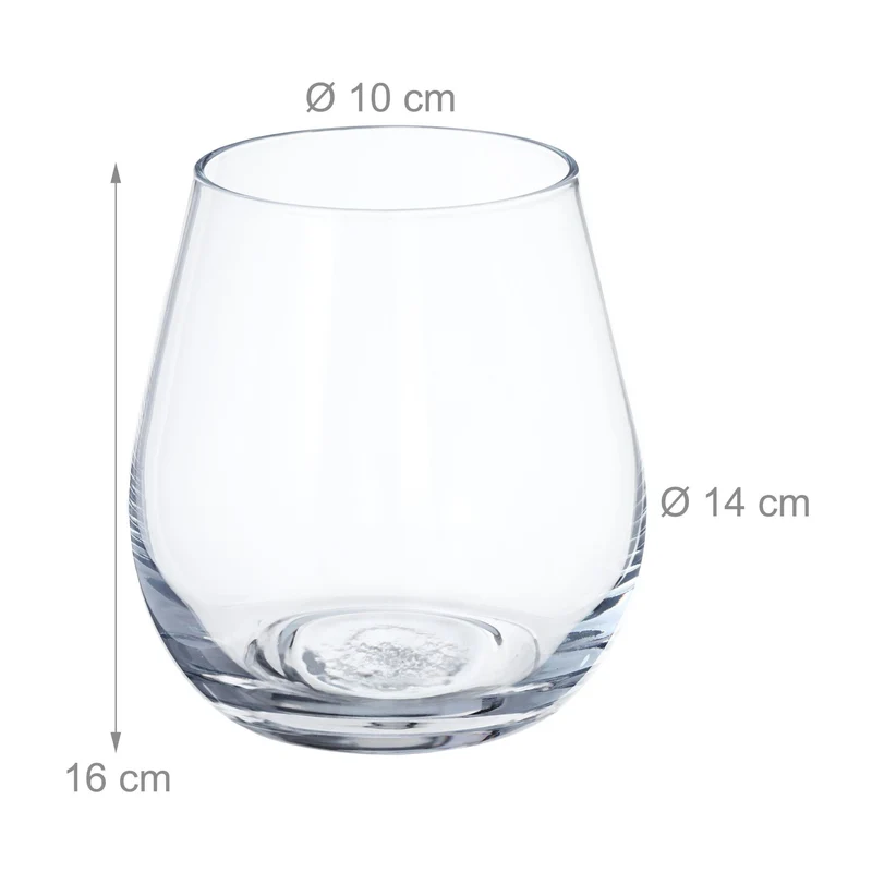 Vase décoratif moderne salon cuisine 16 x 14 cm pour bouquet élégant en verre transparent 13_0016179