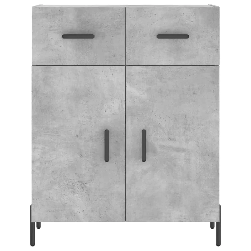 Buffet bahut commode armoire meuble de rangement organisateur cuisine salle de séjour salon haut 69,5 x 34 x 180 cm bois d'ingénierie gris 02_0034648