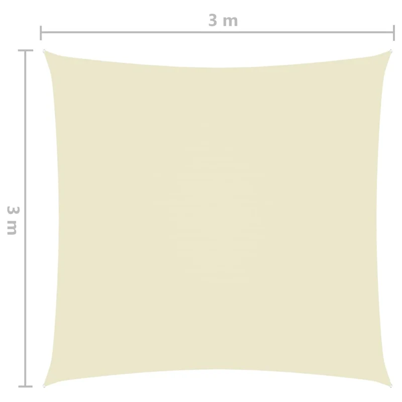 Voile toile d'ombrage parasol tissu oxford carré 3 x 3 m crème 02_0009486