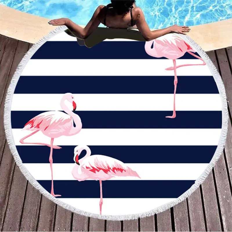 Serviette de plage ronde motif SIGNE