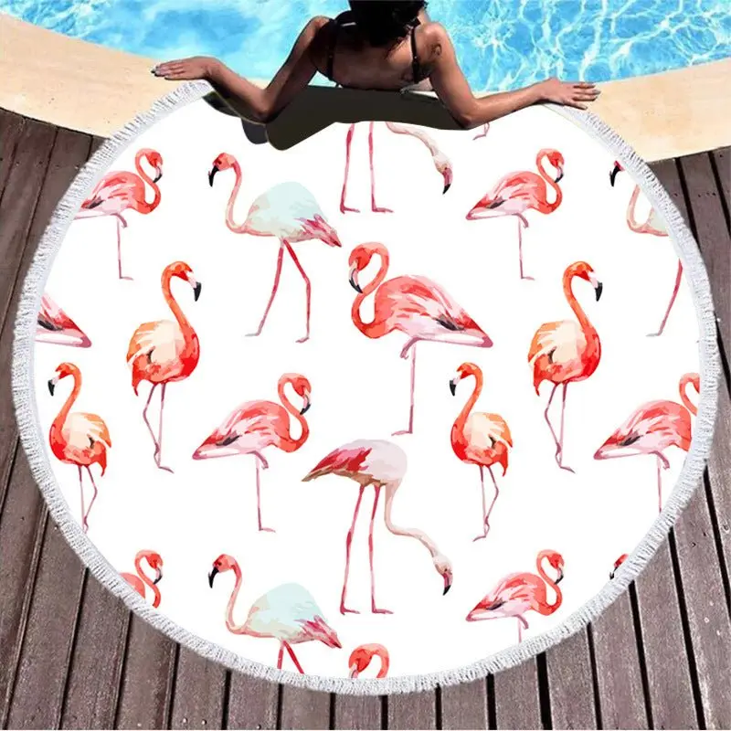 Serviette de plage ronde motif SIGNE