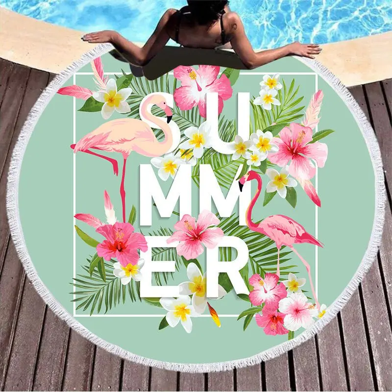 Serviette de plage ronde motif SIGNE