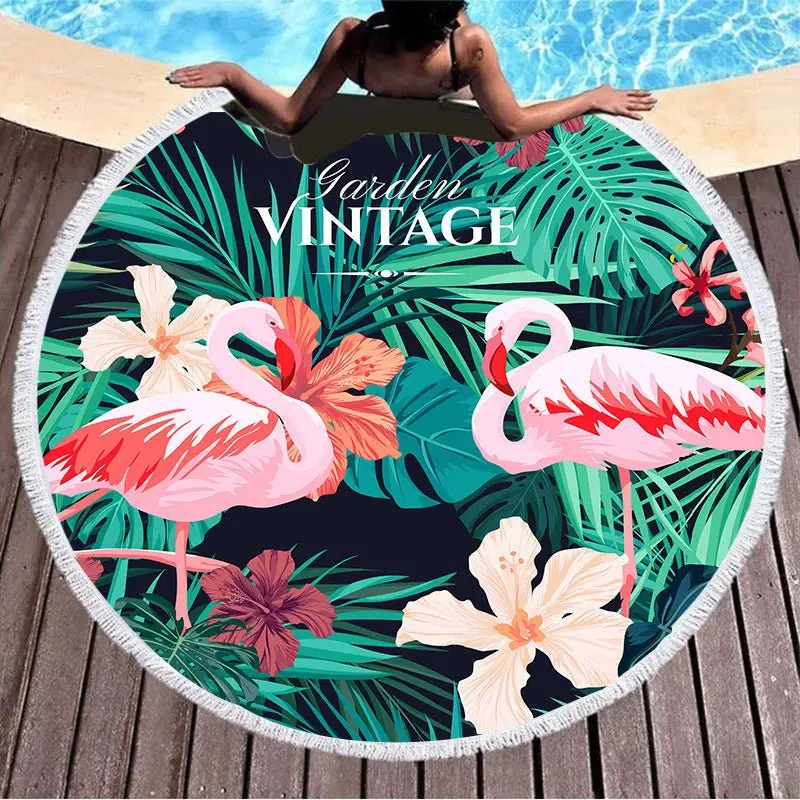 Serviette de plage ronde motif SIGNE
