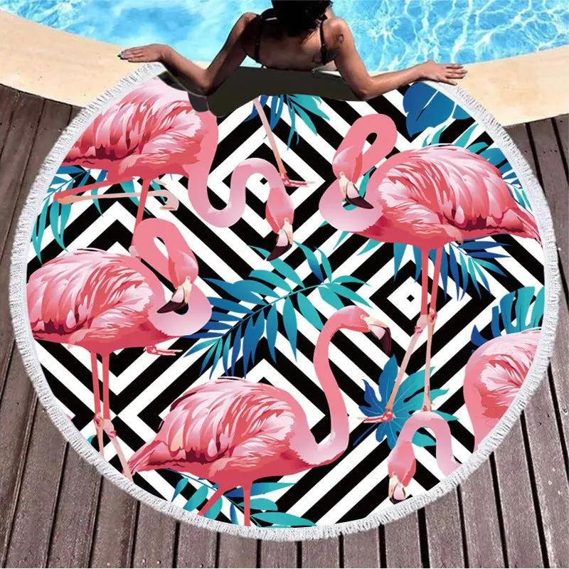 Serviette de plage ronde motif SIGNE