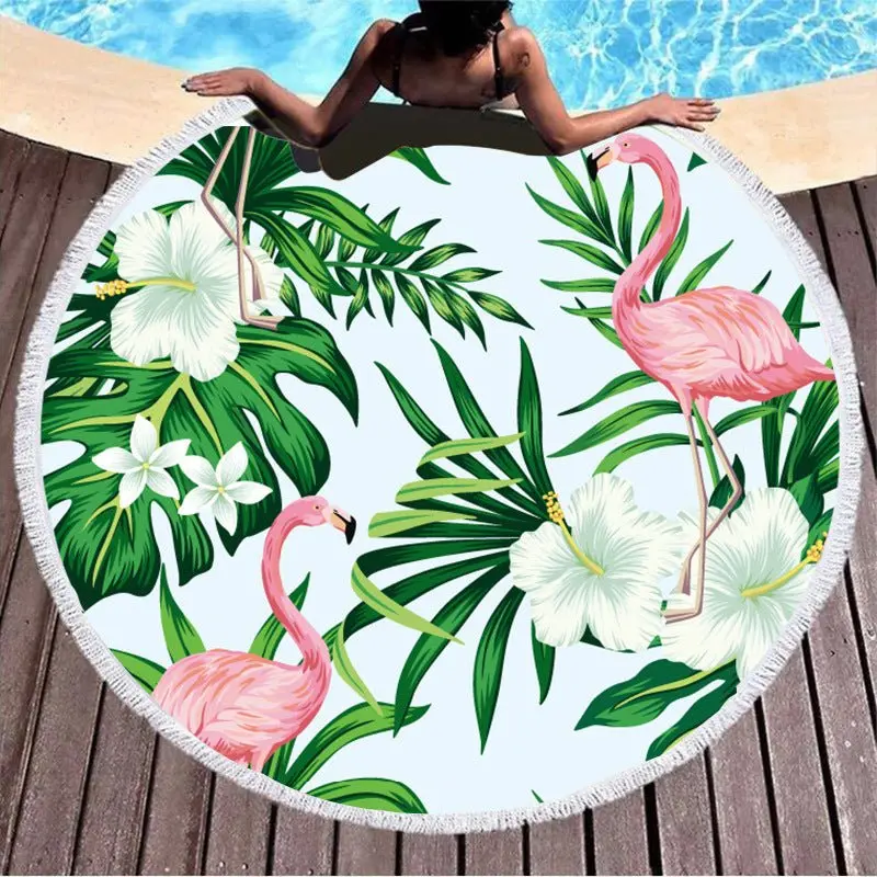 Serviette de plage ronde motif SIGNE