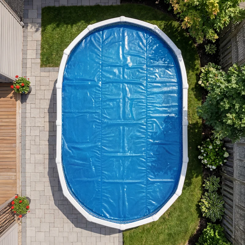 Toile Solaire 7 mil Bleue – 16' x 32' Ovale