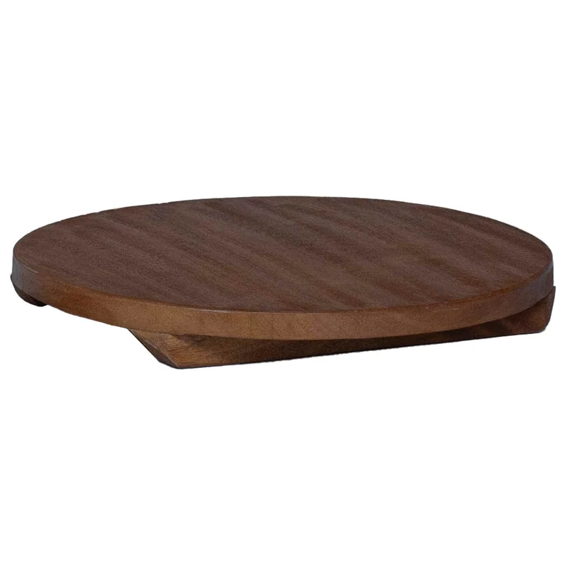 Lot de 3 tabourets à plantes rustiques extérieur 29 x 29 x 3,5 cm en bois d'acajou marron 02_0058962