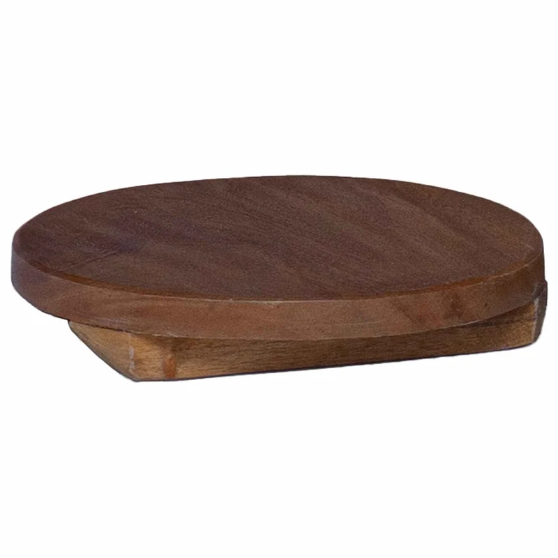 Lot de 3 tabourets à plantes rustiques extérieur 29 x 29 x 3,5 cm en bois d'acajou marron 02_0058962