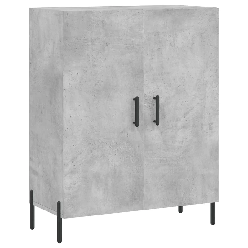 Buffet bahut commode armoire meuble de rangement organisateur cuisine salle de séjour salon haut 69,5 x 34 x 180 cm bois d'ingénierie gris 02_0034561