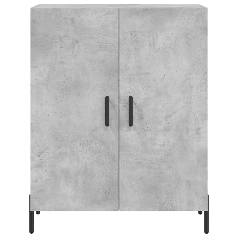 Buffet bahut commode armoire meuble de rangement organisateur cuisine salle de séjour salon haut 69,5 x 34 x 180 cm bois d'ingénierie gris 02_0034561