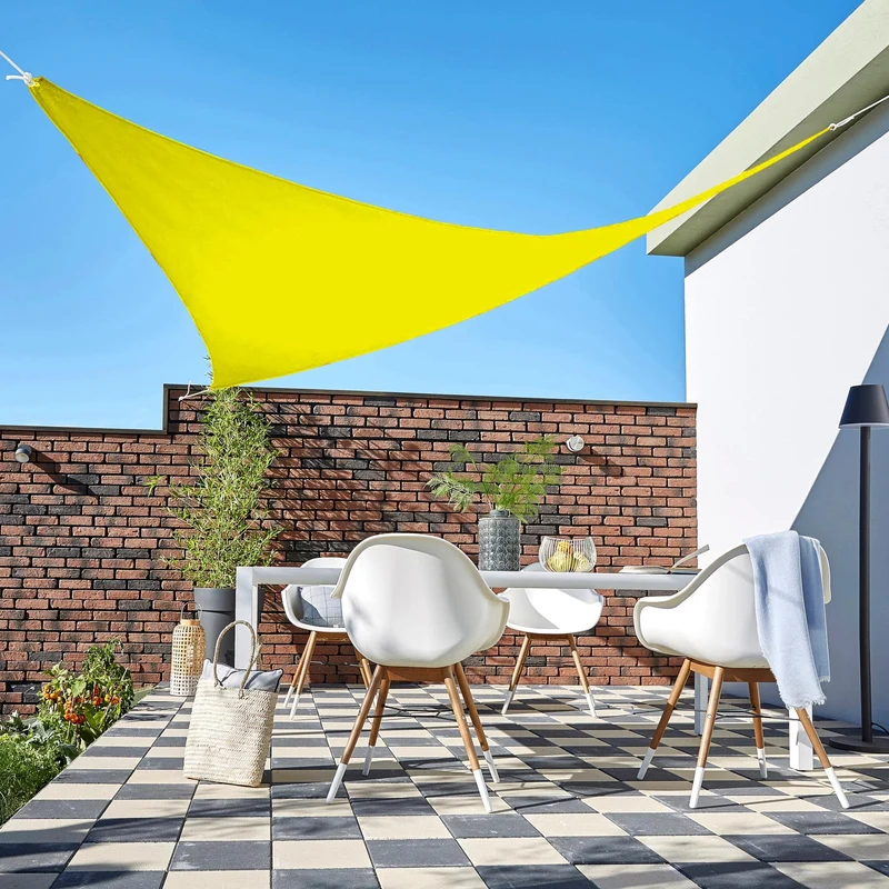 Toile d'ombrage Triangulaire Jaune
