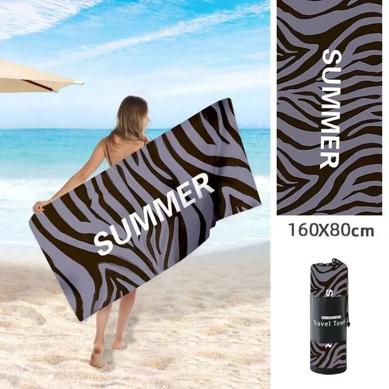 Serviette de plage imprimée en polaire double face FLOPY