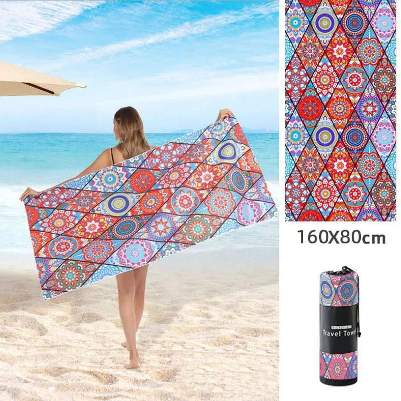 Serviette de plage imprimée en polaire double face FLOPY