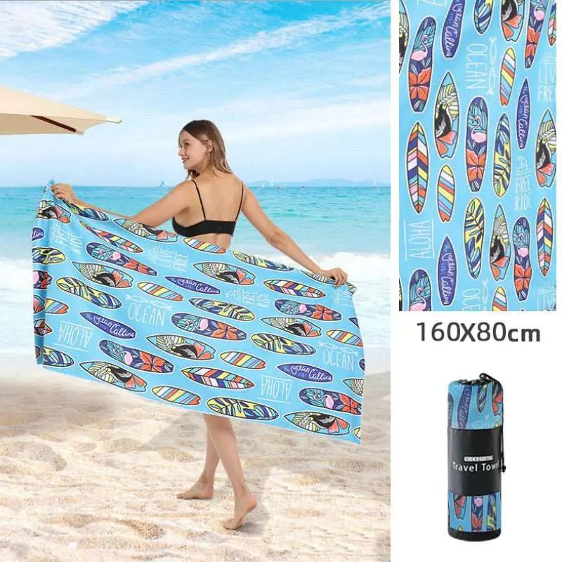 Serviette de plage imprimée en polaire double face FLOPY