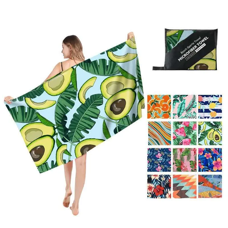 Serviette de plage imprimée en polaire double face FLOPY
