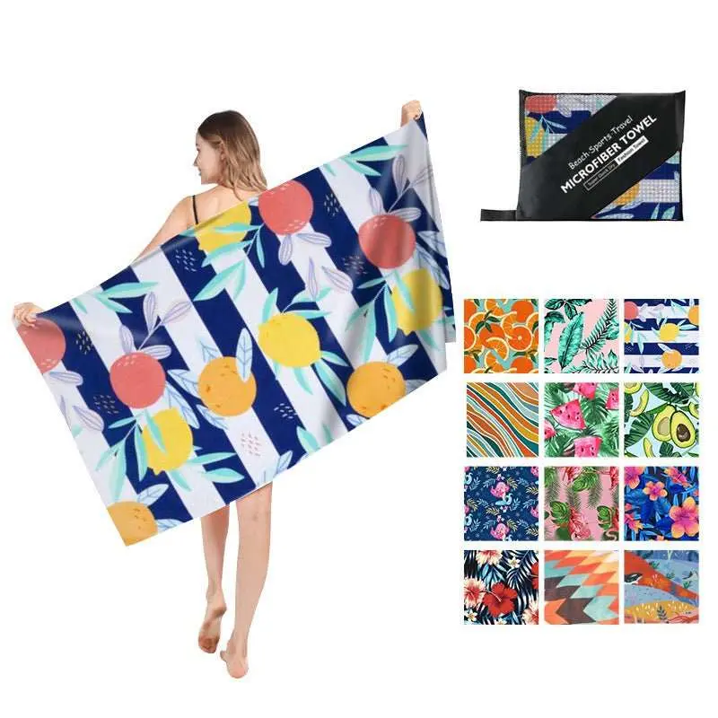 Serviette de plage imprimée en polaire double face FLOPY