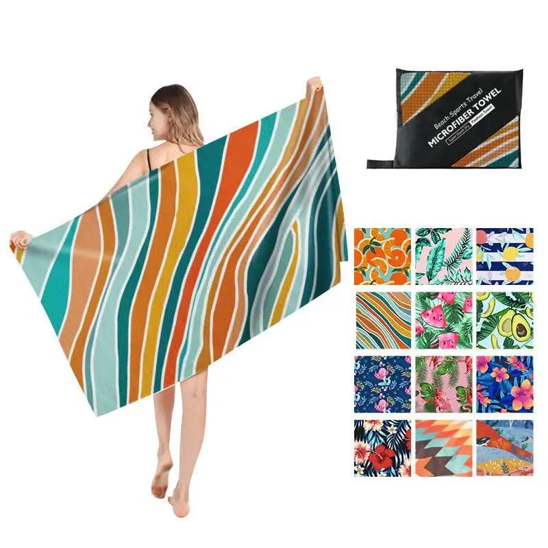 Serviette de plage imprimée en polaire double face FLOPY