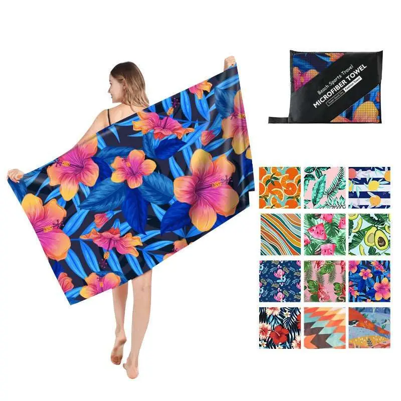 Serviette de plage imprimée en polaire double face FLOPY