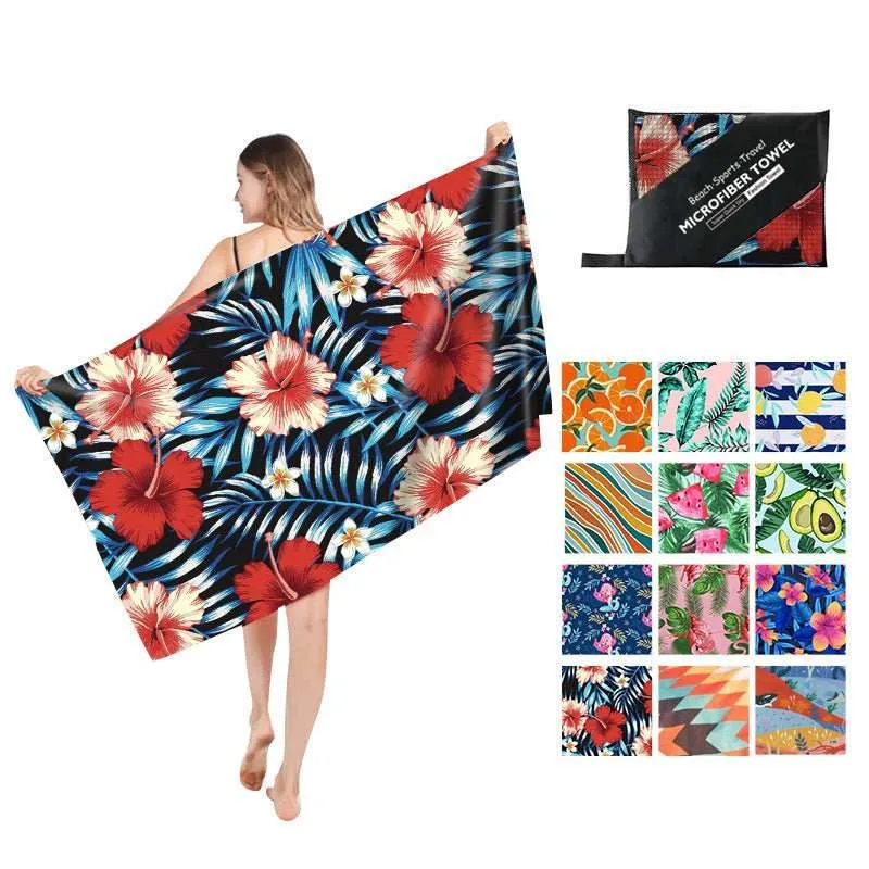 Serviette de plage imprimée en polaire double face FLOPY