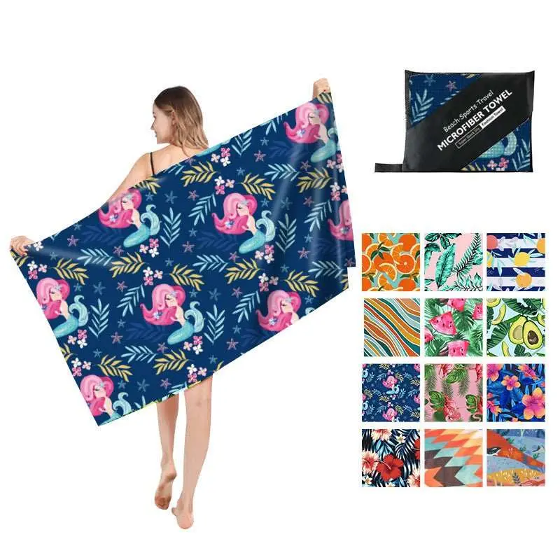 Serviette de plage imprimée en polaire double face FLOPY