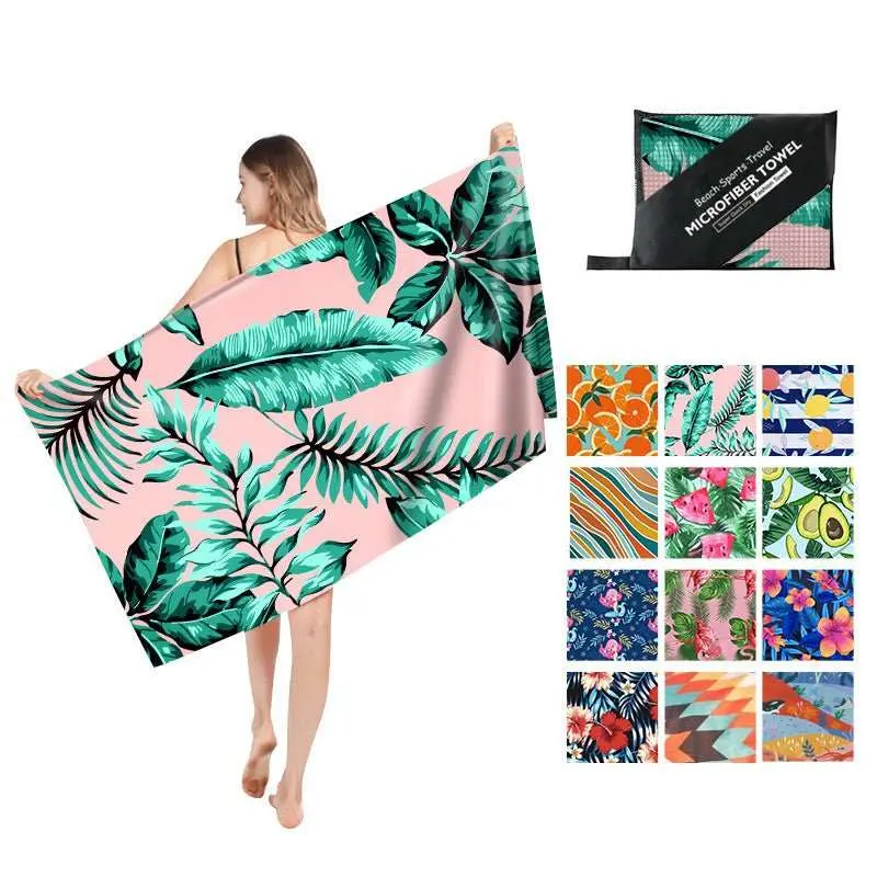 Serviette de plage imprimée en polaire double face FLOPY