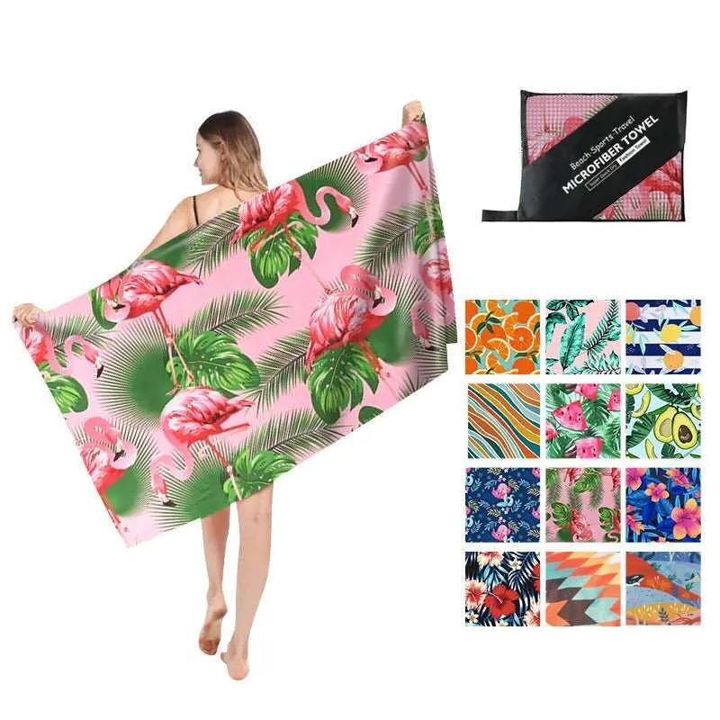 Serviette de plage imprimée en polaire double face FLOPY