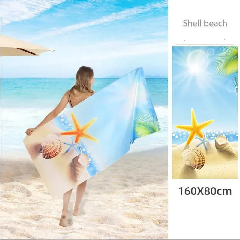 Serviette de plage imprimée en polaire double face FLOPY