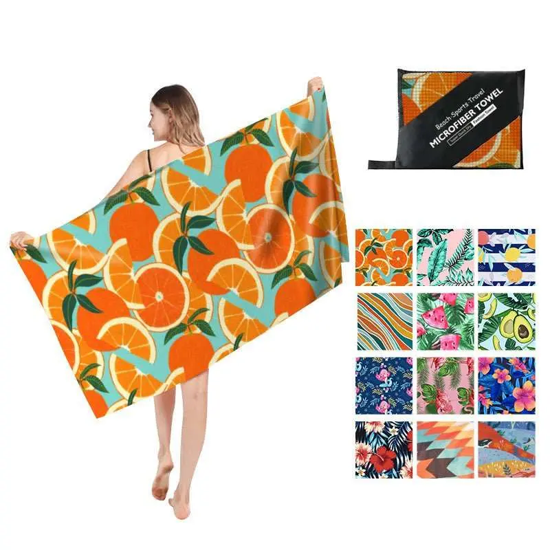 Serviette de plage imprimée en polaire double face FLOPY