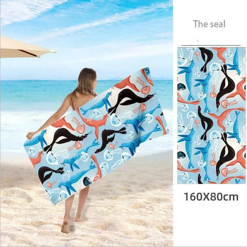 Serviette de plage imprimée en polaire double face FLOPY