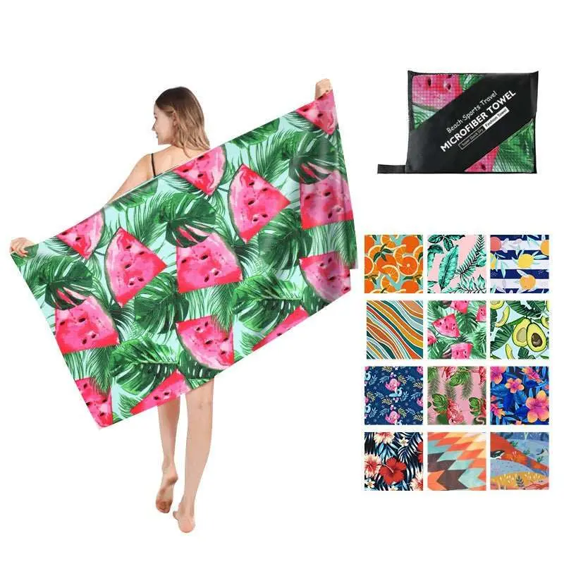 Serviette de plage imprimée en polaire double face FLOPY
