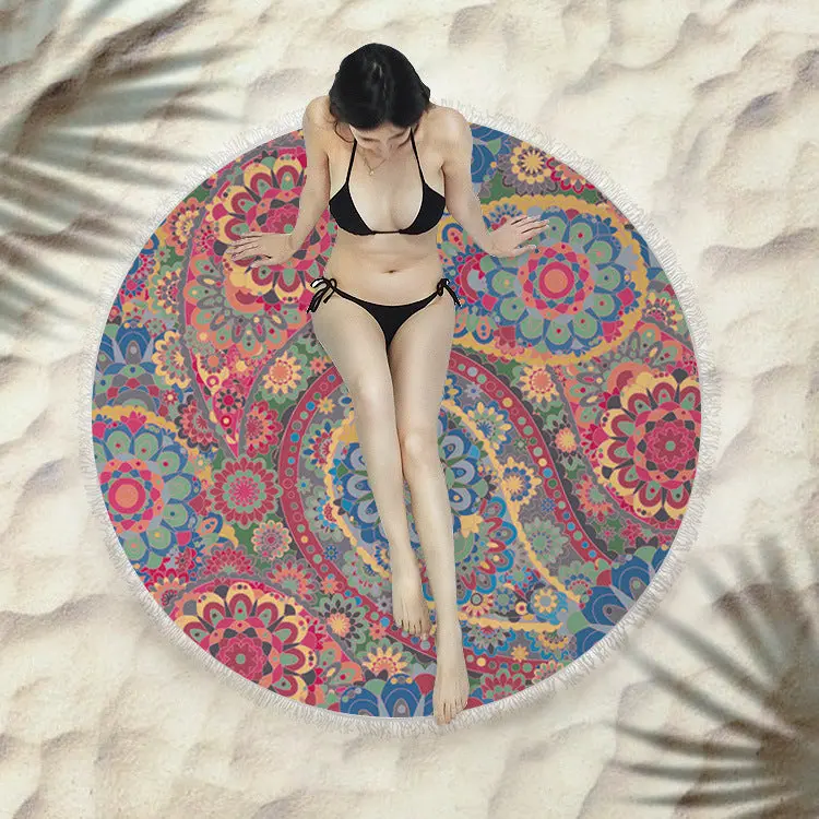 Serviette de plage à franges SIRENE