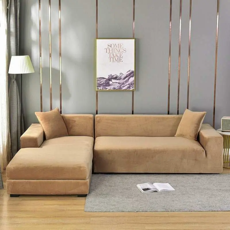 Housse de coussin, accessoire pour housse de canapé d'angle style velours MAKITA
