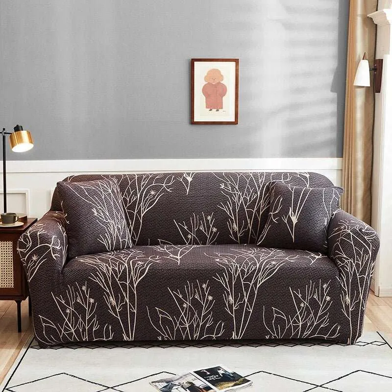 Housse canapé d'angle motif fleuri TOWA