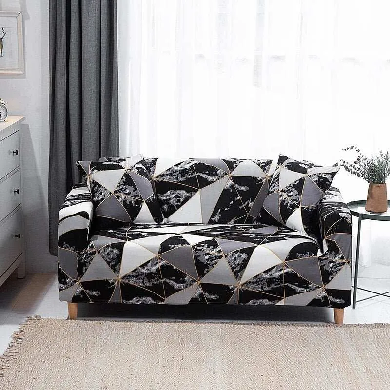 Housse canapé d'angle motif fleuri TOWA