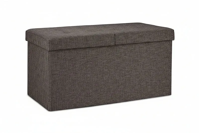 Banquette avec espace de rangement pliable rembourré couvercle rabattable marron 13_0000373_2