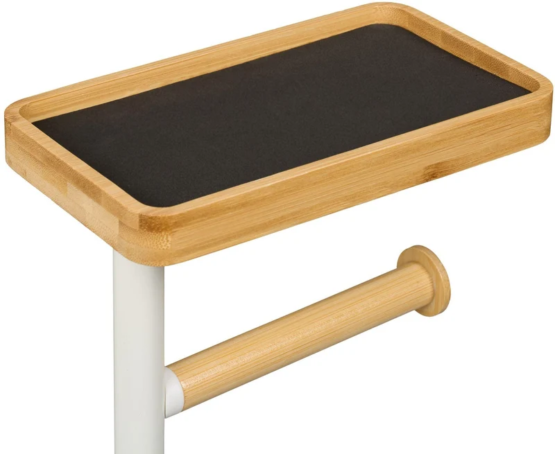 Serviteur WC non fixe pratique salle de bain 65 x 30 x 20 cm avec porte-téléphone design moderne en fer blanc 13_0018506