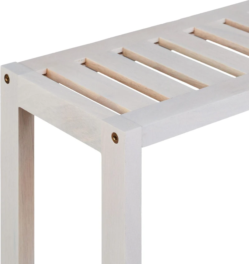 Étagère murale étroite 54 x 60 x 15 cm rangement salle de bain cuisine style naturel en noyer blanc 13_0018502